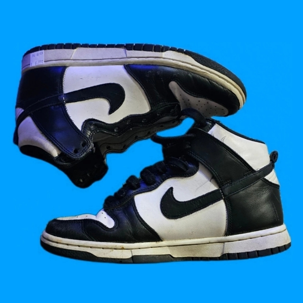 Nike Dunk Sneakers Vintage Y2k Mens 7 High Panda White Black Trainers Basketball